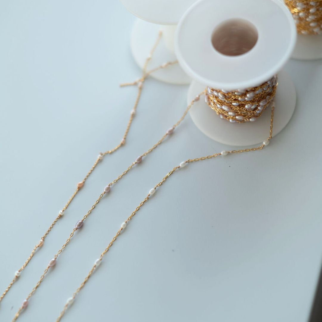 Oval Pearl Permanent Jewelry Chain- READY TO SHIP