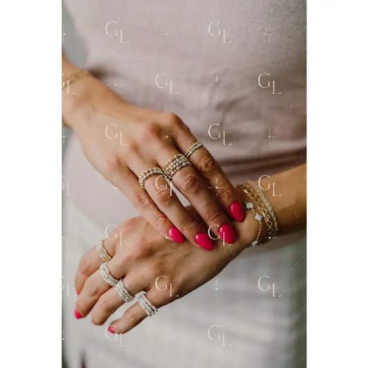 HALF Gold Fill and Sterling Silver Ring Wholesale Collection Pack (16 FINGER RINGS) (RCOL-16)