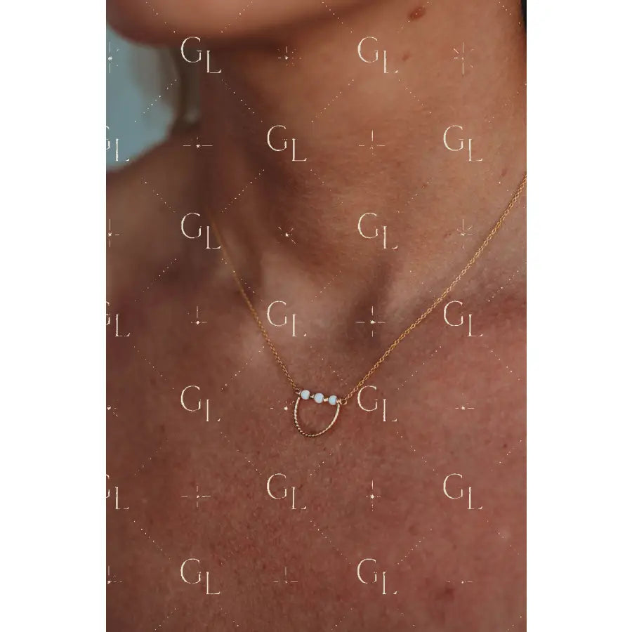Halo Necklace- 14k Gold Fill/ Sterling Silver - Opalite Collection