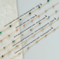 Malachite, Aquamarine, Moonstone, Pink Opal, Tourmaline Cube Gemstone Permanent Jewelry Chain READY TO SHIP