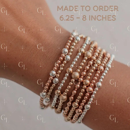 Hayes - Mixed Metal Gold Fill Beaded Bracelet (PRE-114)