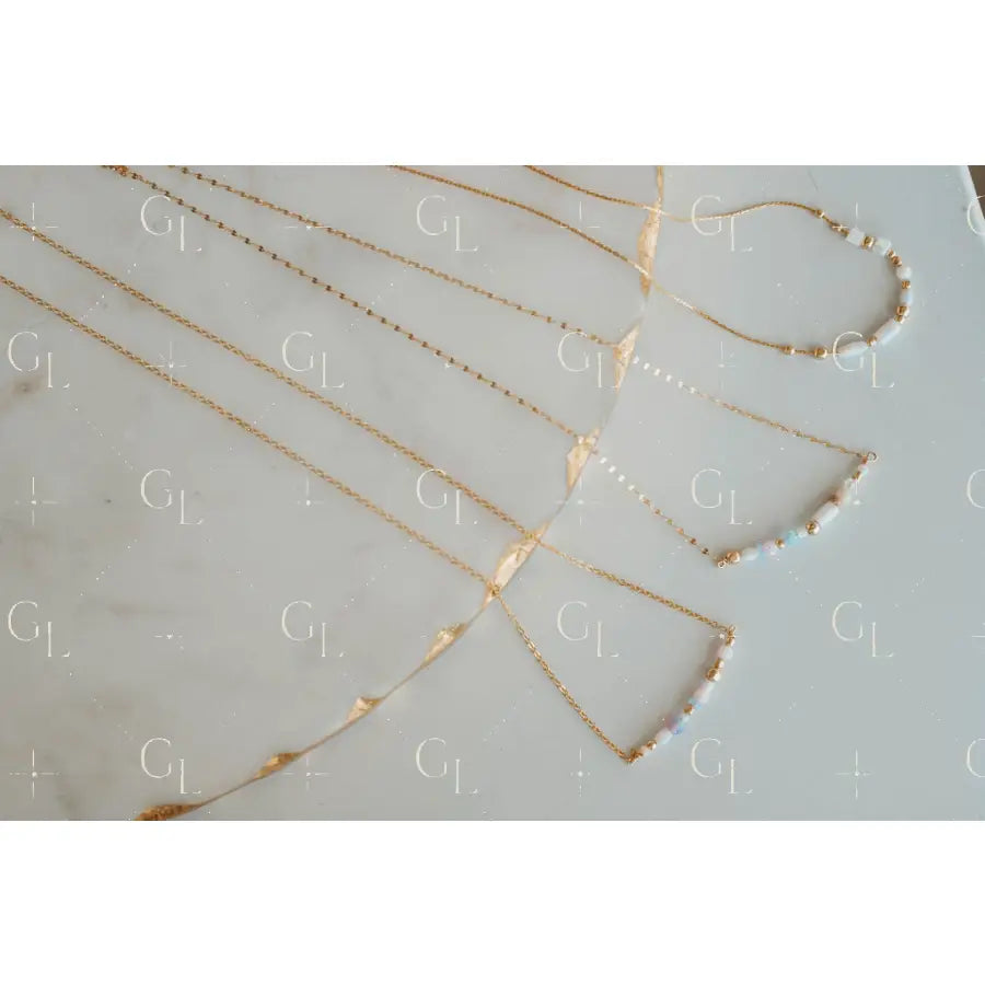 Inner Glow Necklace - 14k Gold Fill/ Sterling Silver - Opalite Collection