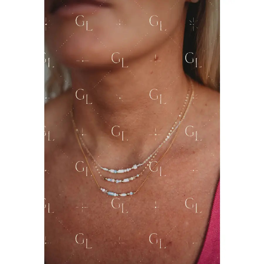 Inner Glow Necklace - 14k Gold Fill/ Sterling Silver - Opalite Collection