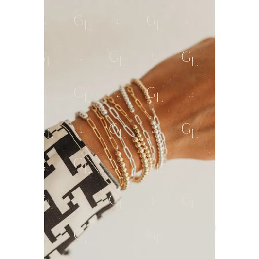 Joy - Chain and Beaded Bracelet - WHOLESALE