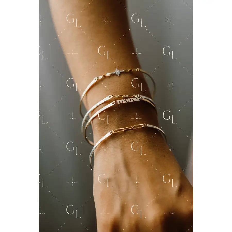 LARGE ROUND Permanent Jewelry Bangle - Gold Fill Sterling Silver