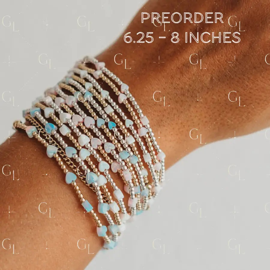 Lil Heart Opal Gold Fill and Sterling Silver Bracelet PREORDER