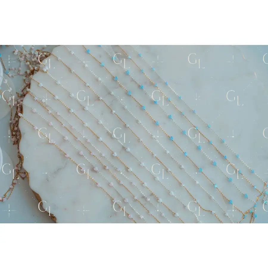 Lil Hearts Opal Permanent Jewelry Chain- READY TO SHIP/ PREORDER (3 feet)