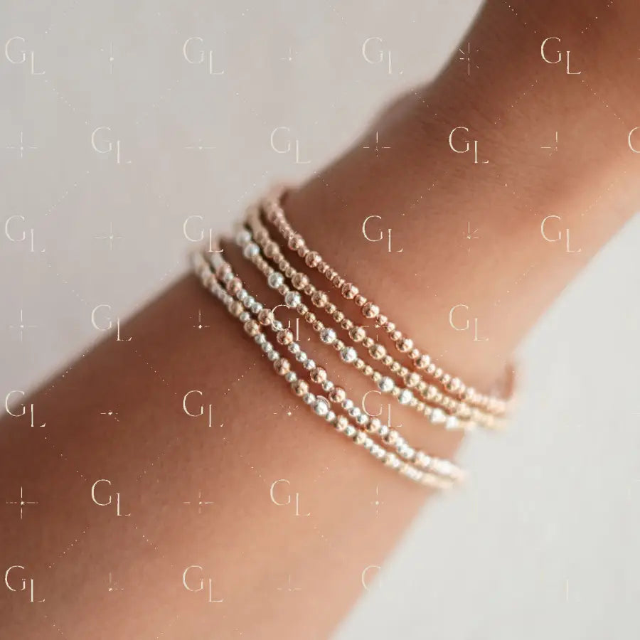 Madison 14k Gold Fill + Sterling Silver Bracelet - 6.25 inches / 2.5 mm