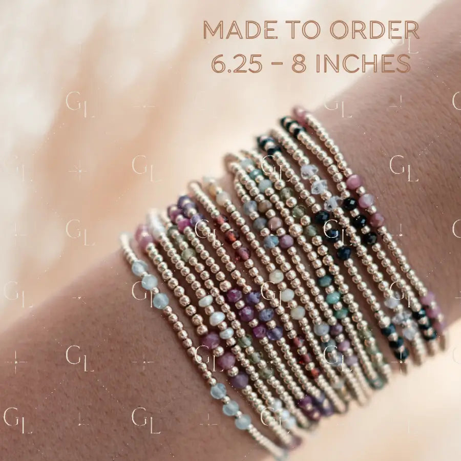 Marley Birthstone 14k Gold Fill and Sterling Silver Beaded Bracelet