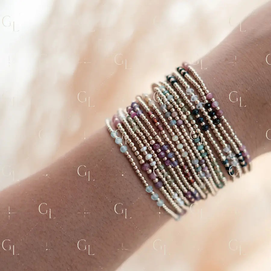 Marley Birthstone 14k Gold Fill and Sterling Silver Beaded Bracelet