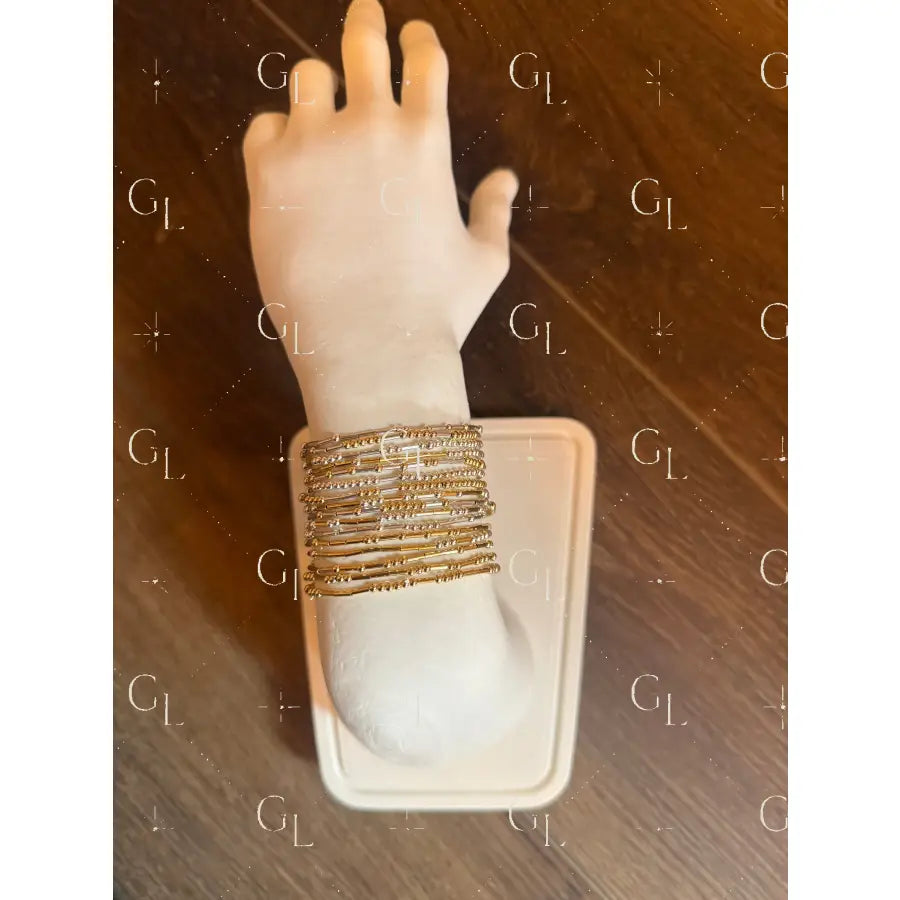 Morse Code 14k Gold Fill and Sterling Silver Bracelet - Small