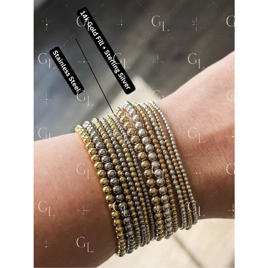 Morse Code Opalite Gemstone 14k Gold Fill Sterling Silver or Stainless Steel Bracelet
