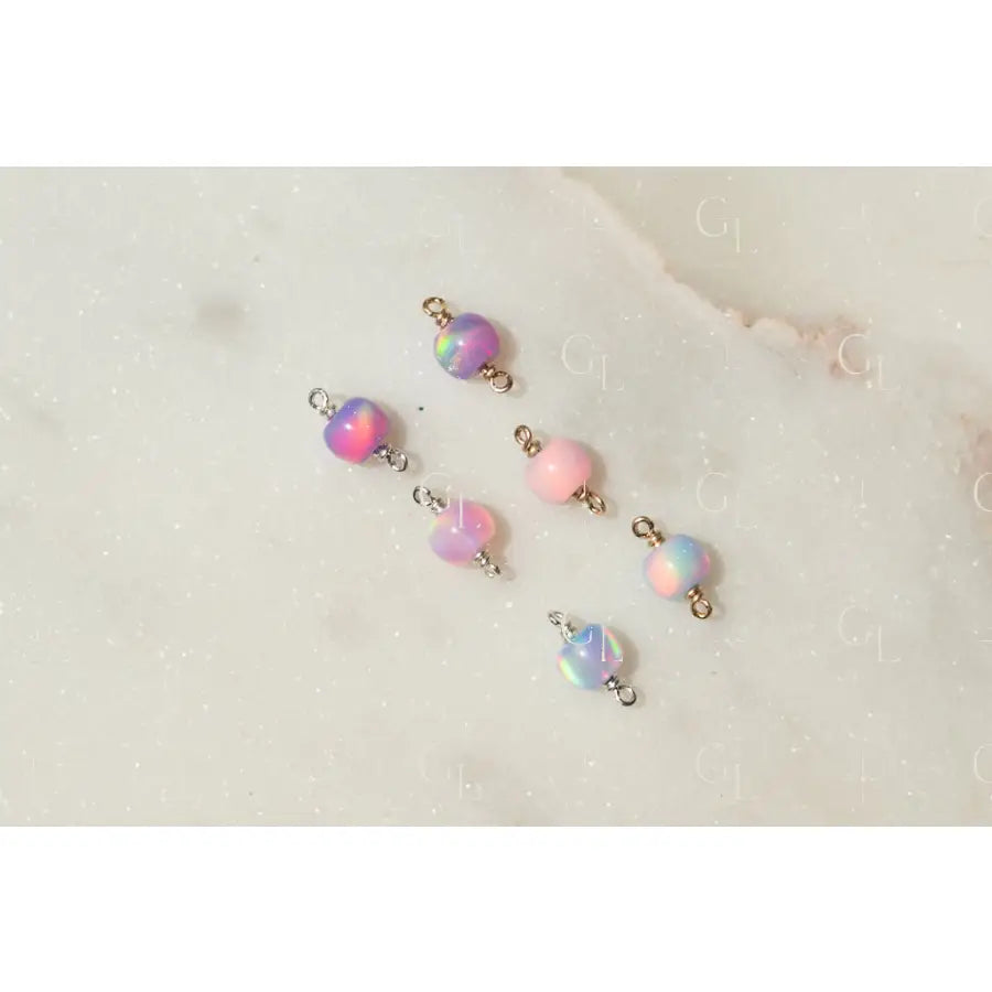 Opal beads on a light background