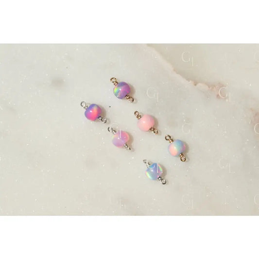 Opal beads on a light background
