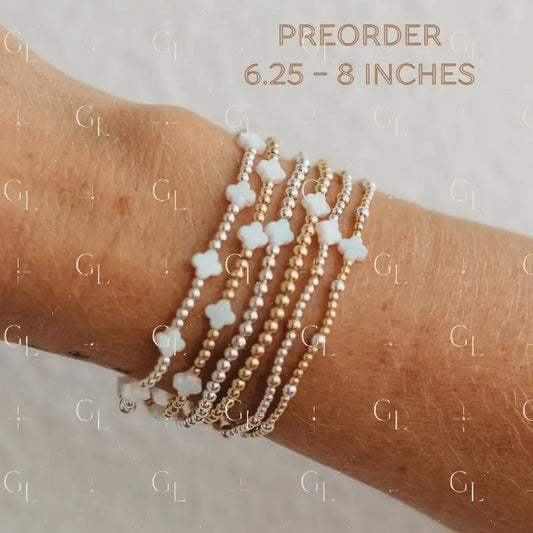Opal Clover 14k Gold Fill + Sterling Silver Bracelet PREORDER