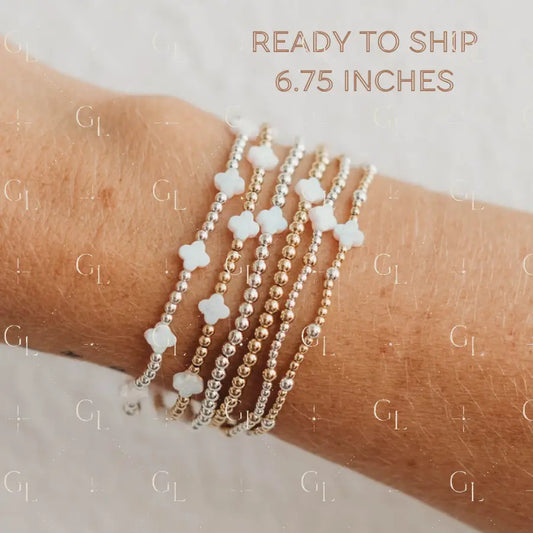 Opal Clover 14k Gold Fill + Sterling Silver Bracelet READY to SHIP