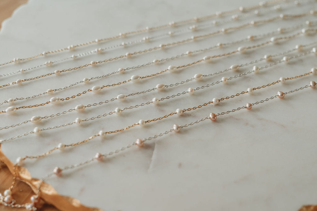 Pearl Satellite Permanent Jewelry Chain PREORDER (3 feet)