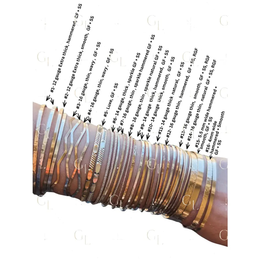 Permanent Jewelry Bangle - Gold Fill Sterling Silver Rose Gold Fill