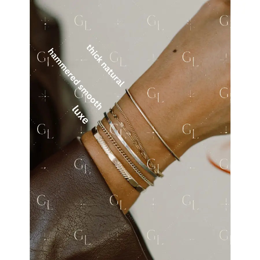 Permanent Jewelry Bangle - Gold Fill Sterling Silver Rose Gold Fill