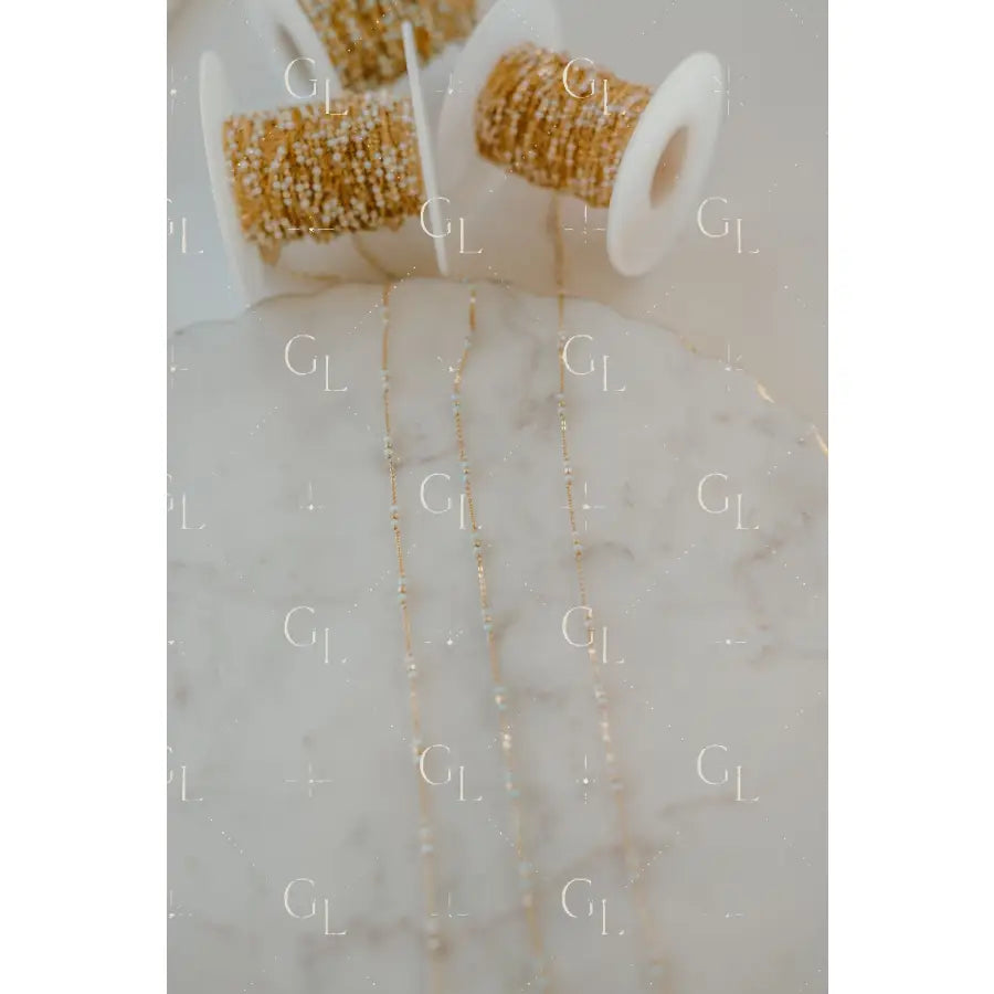 PREORDER *NEW* Tiny Opal Satellite Permanent Jewelry Chain (3 feet)