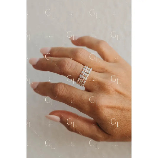 Quinn Opalite Beaded Ring 14k Gold Fill + Sterling Silver - SINGLE FINGER RING