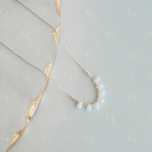 Rain Necklace- 14k Gold Fill/ Sterling Silver - Opalite Collection
