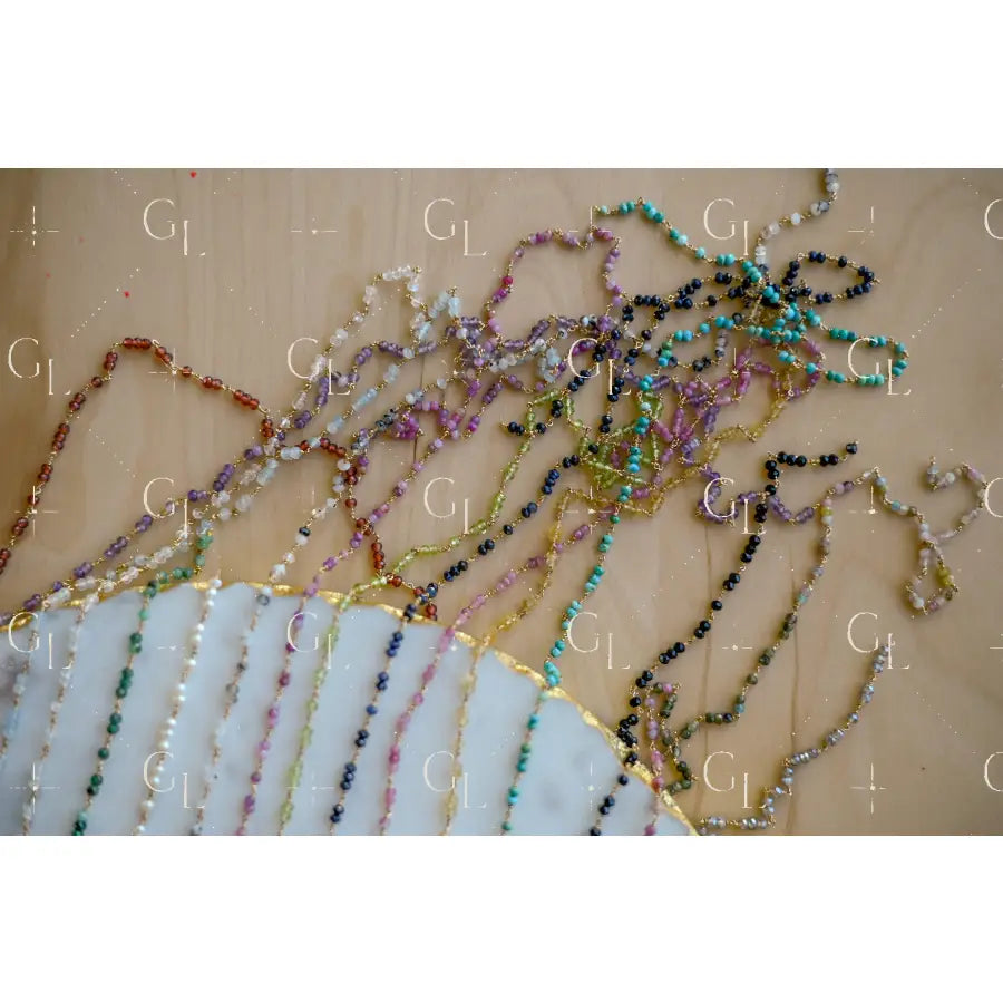 Rosary Gemstone Birthstone Permanent Jewelry Chain (per foot) PREORDER