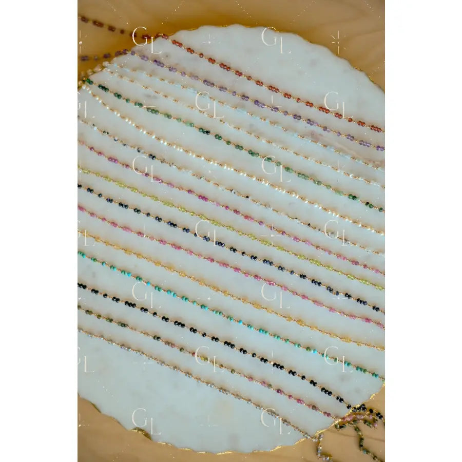 Rosary Gemstone Birthstone Permanent Jewelry Chain (per foot) PREORDER
