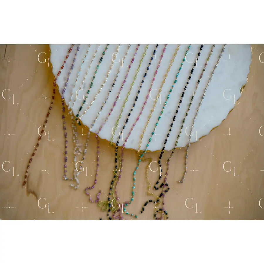 Rosary Gemstone Birthstone Permanent Jewelry Chain (per foot) PREORDER