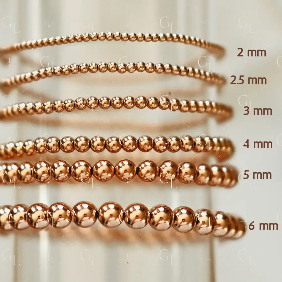 Simply Beaded 14k Rose Gold Fill Bracelet - 6.5 inches / 2 mm