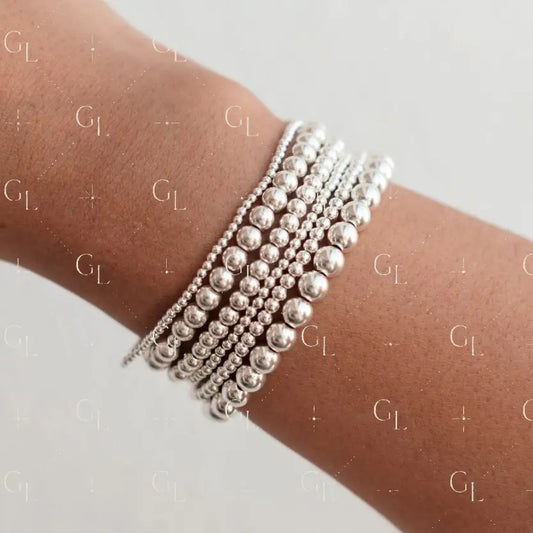 Simply Beaded Sterling Silver Bracelet