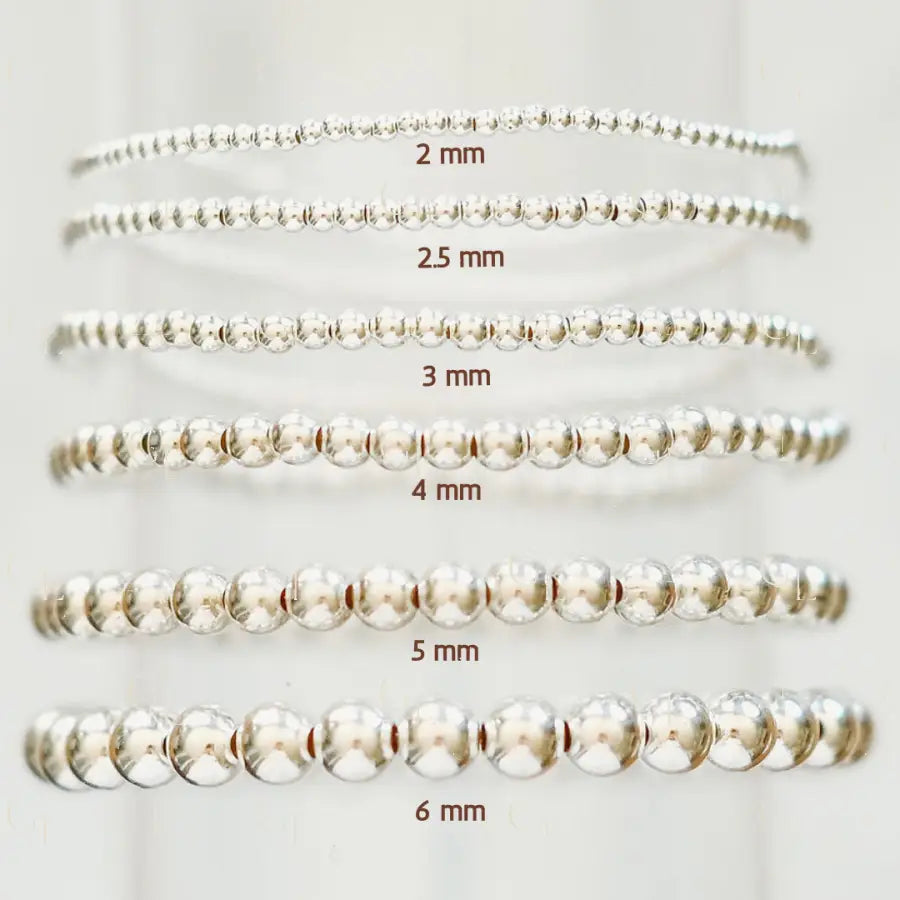 Simply Beaded Sterling Silver Bracelet - 6.25 inches / 2 mm