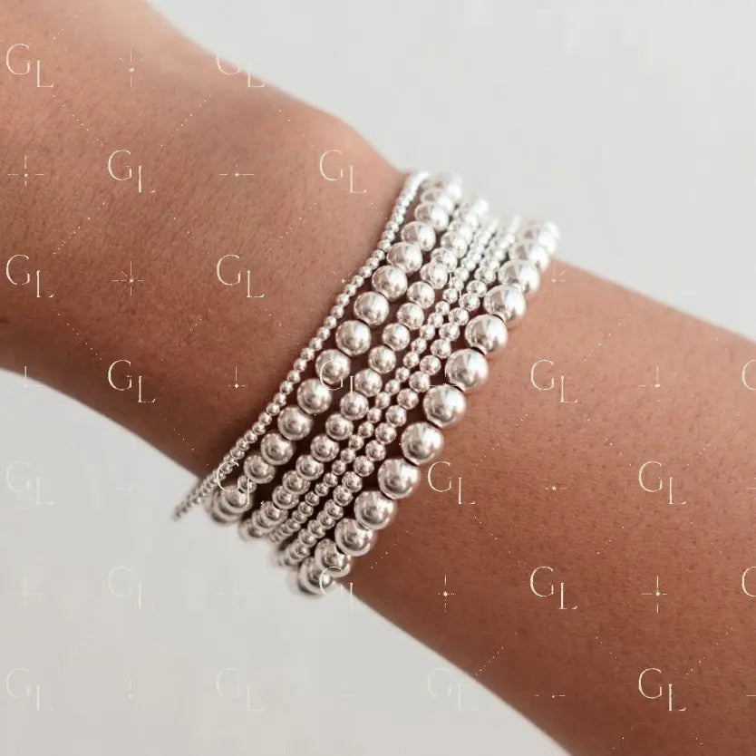 Simply Beaded Sterling Silver Bracelet