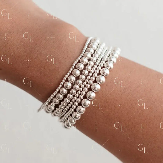 Simply Beaded Sterling Silver Bracelet