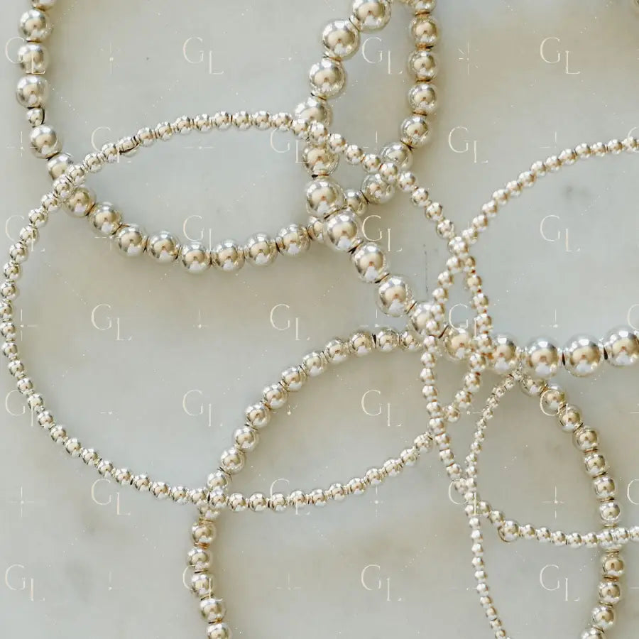 Simply Beaded Sterling Silver Bracelet