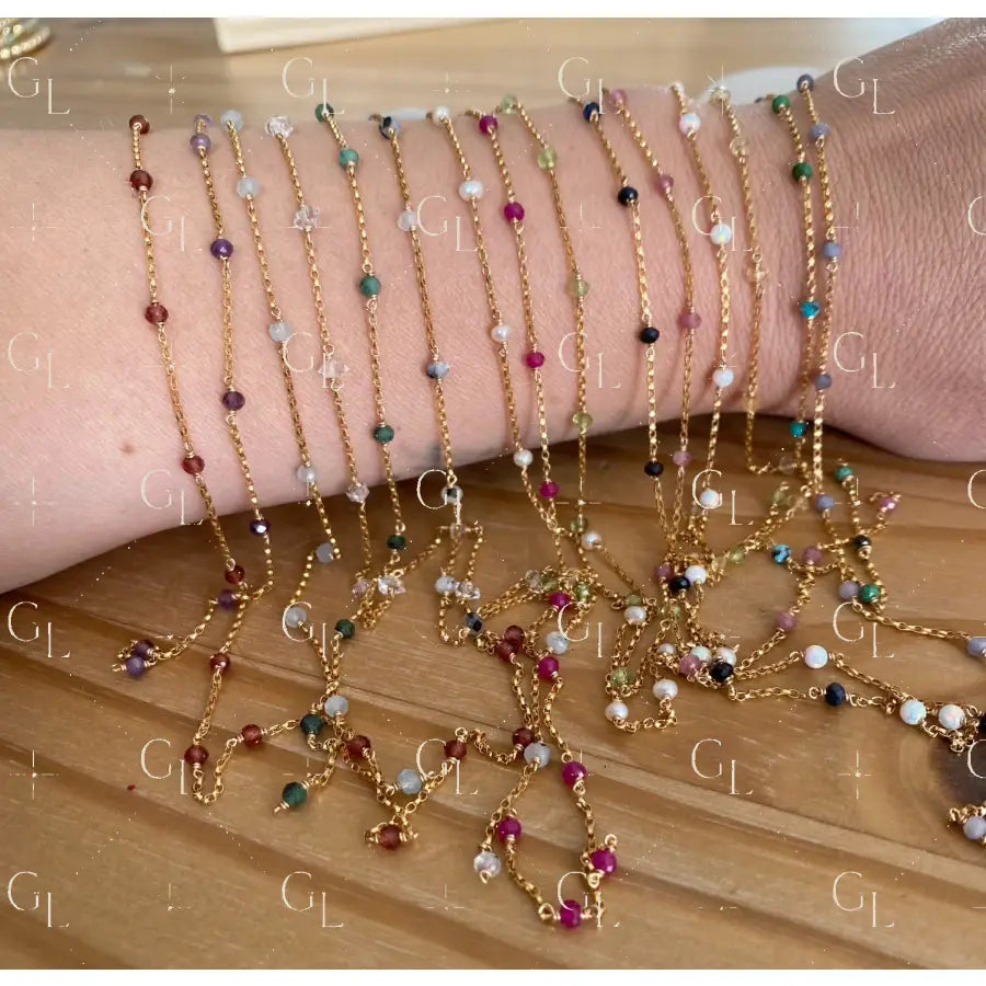 Single Gemstone Birthstone Permanent Jewelry Chain- PREORDER