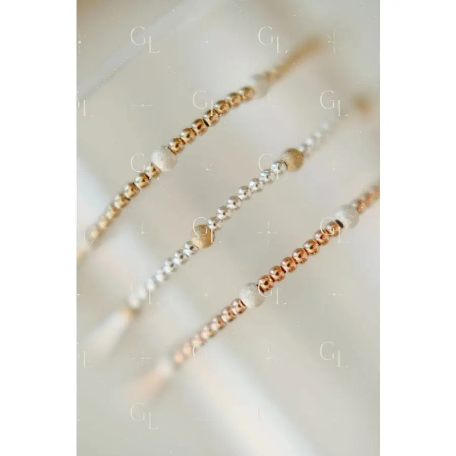 Stardust - Mixed Metal Gold Fill Beaded Bracelet- WHOLESALE