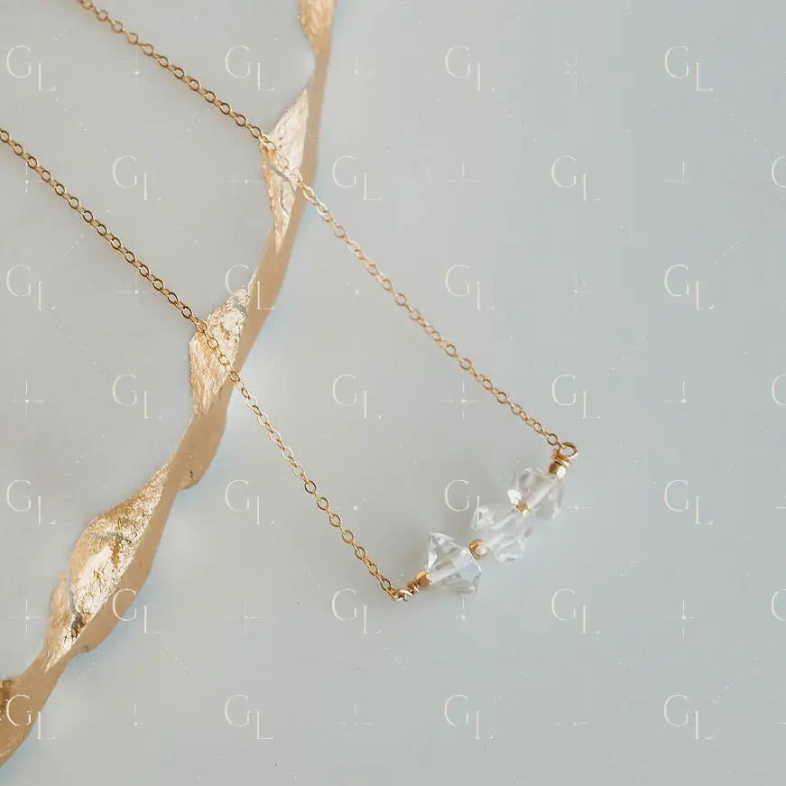 Thrive Herkimer Diamond Necklace- 14k Gold Fill/ Sterling Silver - Opalite Collection
