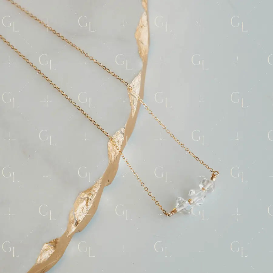 Thrive Herkimer Diamond Necklace- 14k Gold Fill/ Sterling Silver - Opalite Collection