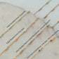 Tiny Gems- Peach Moonstone Goldstone Pink Opal Turquoise Gemstone Permanent Jewelry Chain READY TO SHIP