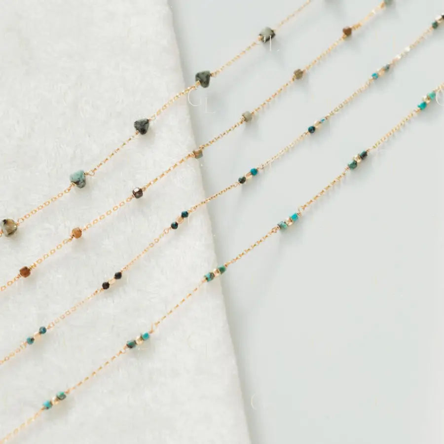 Tiny Turquoise Turquoise Cube Heishi Turquoise Permanent Jewelry Chain -READY TO SHIP