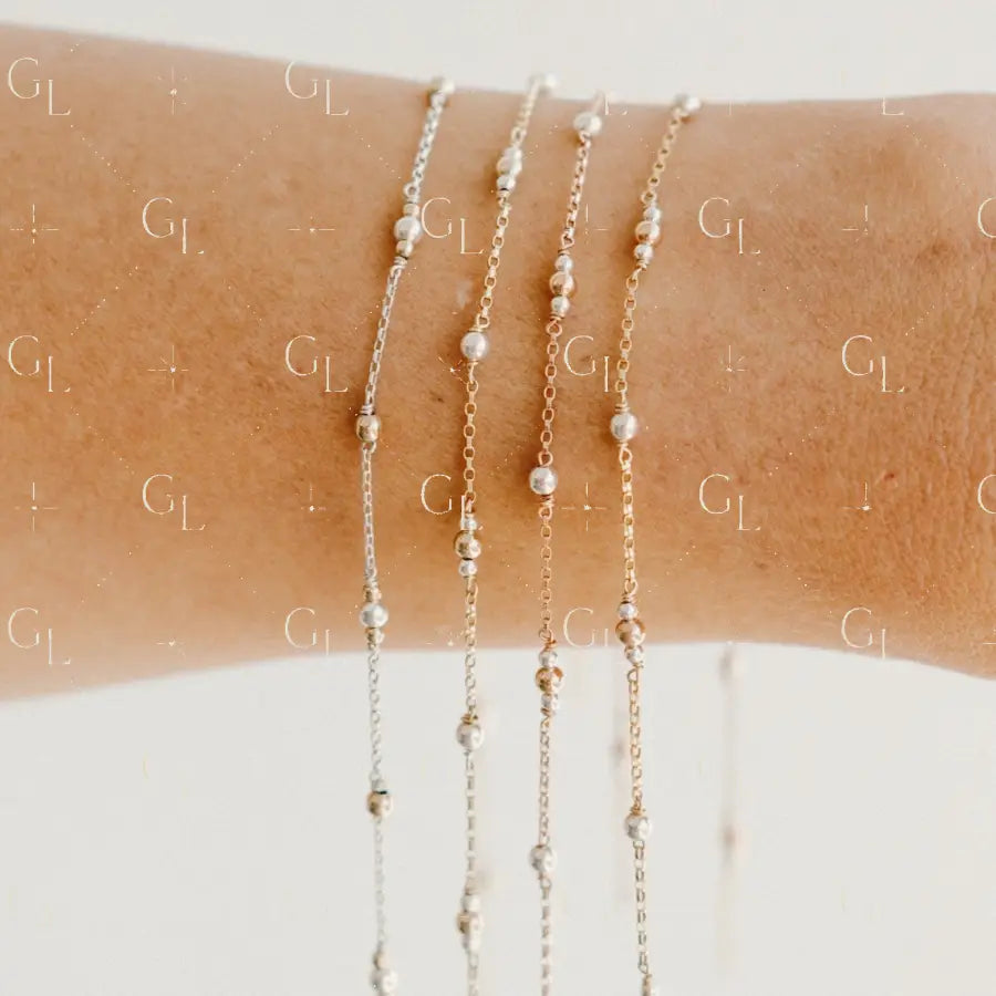 Triple Single Satellite Mixed Metal Permanent Jewelry Chain-PREORDER