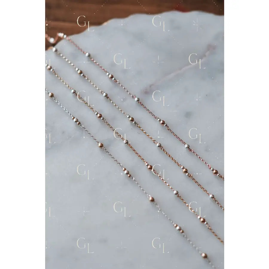 Triple Single Satellite Mixed Metal Permanent Jewelry Chain-PREORDER