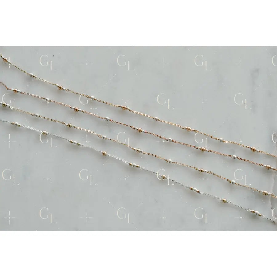 Triple Single Satellite Mixed Metal Permanent Jewelry Chain-PREORDER