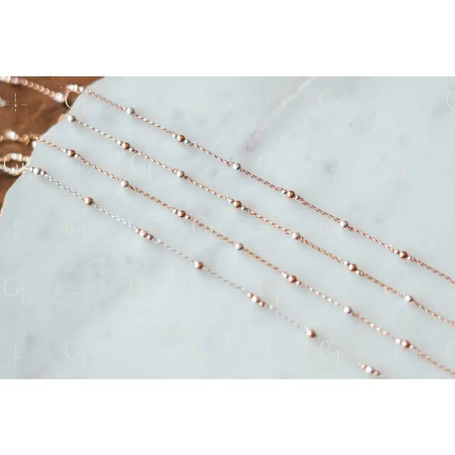 Triple Single Satellite Mixed Metal Permanent Jewelry Chain-PREORDER