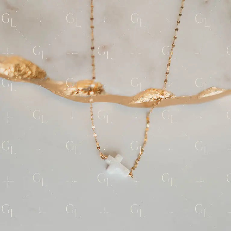 Trust Necklace- 14k Gold Fill/ Sterling Silver - Opalite Collection