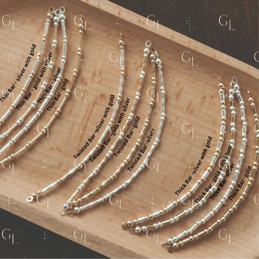 Set of glow up with different designs on a wooden surface